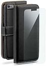 MoEx Premium 360° Protection Set Compatible con iPhone 6s Plus / 6 Plus | Protección del teléfono [Bolsa + lámina] Cubierta en Ambos Lados con Tapa y Diapositiva, Noir