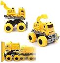 SUPER TOY Excavator Construction Toys for Kids Friction Powered Mud Picker Automobile Vehicle Truck Toys for Boys with Movable Parts