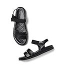 Marc Loire Comfortable Flat Fashion Sandal for Women (Black, 3)