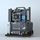 egowz PC Creative Assembly Frame Test Bench，Open Air Frame Case, DIY Computer Motherboard Case Rack, ITX ATX MATX/EATX Open Aluminum Frame Chassis (ATX)