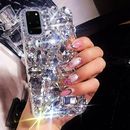 Women Gems Glitter Diamonds Bling Clear Rhinestones Back Phone Case For Phones