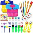 Hanmulee Kids Paint Brushes Schwamm Kits, 26 Stück Malpinsel Zeichenwerkzeuge Kits, Kinder Early DIY Learning Paint Sets für Kinder Kunsthandwerk für Kleinkinder