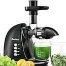 Slow Masticating Juicer,Brecious Cold Press Juicer with 2 Speed Modes & Quiet Motor,Juicer Machines Vegetable and Fruit with Reverse Function,Celery Juicer,BPA-Free,Easy to Clean (Black)