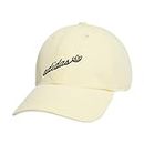 adidas Originals Women's Script Relaxed Fit Adjustable Strapback Hat, Almost Yellow/Black, One Size
