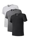 DAVID ARCHY Men's Undershirts 3 Pack Soft Comfy Bamboo Rayon Undershirts Breathable Tees Crewneck Underwear Shirts
