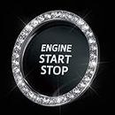 Bling Car Crystal Rhinestone Ring Emblem Sticker, Car Interior Decoration, Bling Car Accessories for Women, Push to Start Button, Key Ignition Starter & Knob Ring
