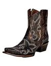 Corral Women`s Black/Brown Embroidered 7in. top Boot Black 8 B