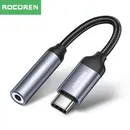 Rocoren USB Type C to 3.5mm Earphone Adapter Converter Jack AUX Cable Headphone Adapter 3.5 Audio