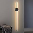 ZMH LED Wall Light Indoor Wall Lamp – 60 cm Black Modern Hallway Lamp Swivelling Design Staircase Lamp Indirect 3000 K Warm White Wall Lighting for Living Room Bedroom Hallway Staircase Bed Kitchen