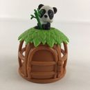 Jungle In My Pocket Mini Juego Flocado Fuzzy Panda Oso Figura Hábitat Juguete