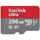SanDisk 256GB Ultra scheda microSDXC + adattatore SD fino a 150 MB/s con prestazioni app A1 UHS-I Class 10 U1