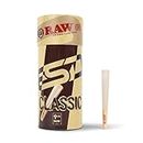 RAW Cones Classic 1-1/4 Size | 50 Pack | Natural Pre Rolled Rolling Paper with Tips & Packing Tubes Included