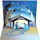 Nativity Manger, Mary and Joseph with Baby Jesus- Amazing Pop-up Card