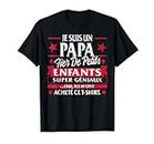 Maglietta con scritta "Grandpère Festa del Papà Des Petits Enfants Maglietta