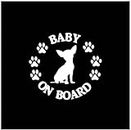 (2 pezzi) Adesivo Per Auto 15Cm Adesivo Per Auto Baby On Board Chihuahua Dog Decalcomania Per Auto Riflettente Laser Vinile Adesivo Per Auto D Car Styling
