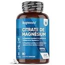 Citrate de Magnésium 1480mg - 240 Gélules Vegan 8mois - 440 mg de Magnésium Élémentaire - Vitamine Hiver Adulte Fatigue, Système Nerveux - Testé en Laboratoire - Complément Alimentaire pour Sportifs
