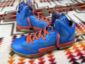 Tenis de baloncesto Nike Zoom HyperFuse para hombre talla 10,5 2011 azul y naranja