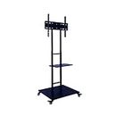 Sii Metal Mobile TV Stand on Wheels for 32-65 Inch Flat/Curved Panel Screens TVs - Height Adjustable Floor Trolley Stand Holds up to 58 Kg