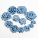 20 piezas de tela de mezclilla flor para bebés niñas accesorios para el cabello boutique para diadema