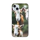 Goats Printed Phone Case for iPhone 15/15 Plus, Soft Glass Shockproof Protective Phone Case Cover for Women Men TPU Standard Cover