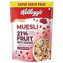 Kellogg's Muesli Crunchy Fruit And Nut, Multi-Grain Cereal, High In Iron, Vitamin B And Source Of Fibre, 750g