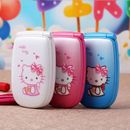 Unlocked Hello Kitty W88 Flip Cute Lovely Small Mini Phone For Girls Women kids