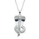 Parnika (Formerly MJ 925 Snake Design Unisex Sarp Pendant in Pure 92.5 Sterling Silver for Boys Girls, Men & Women | Dollar Locket |