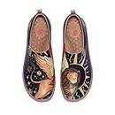 UIN Women's Art Painted Travel Loafers Shoes Slip On Microfiber Casual Lightweight Comfort Fashion ToledoⅠ Leo (6.5)