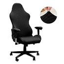 BIETYONE Gaming Chair Covers (No Chair) Office Computer Chair Slipcovers Small Squares Stretch Washable Slipcovers for Armchair Game Chair Computer Boss Chair,Black