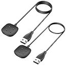 [2 Pack 1M+50CM] Magnetic Charger for Fitbit Versa 4 Chargers&Fitbit Versa 3 Chargers&Fitbit Sense 2 Chargers&Fitbit Sense Chargers, Replacement USB Charging Cable Dock for Fitbit Versa 4/3/Sense/2