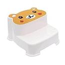 Kids Step Stools 2 Step Toilet Potty Training Toddler Poop Stool Portable Non-Slip Baby Sink Counter Foot Stool for Bathroom, Kitchen(Orange)