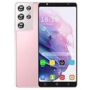 ShaQx SIM-Free & Unlocked Mobile Phones, 5.0'' Android Smartphones, 16GB ROM (SD Up to 128GB), Dual Camera, Dual SIM 3G Cell Phones (S21Ultra-Pink)