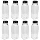 8Pcs 10oz Plastic Juice Bottles with Cap, Empty Reusable Beverages Water Bottle Clear Drink Container for Milk Tea Juicing Smoothie Homemade Drinks