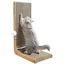 Cat Scratcher, L-Shaped Cat Scratching Pad with Toy Balls, Cat Scratching Board for Indoor Cats and Kittens, for Indoor Cats, Protect Furniture and Keep Claws Healthy