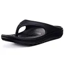 shevalues Orthopedic Sandals for Women Arch Support Recovery Flip Flops Pillow Soft Summer Beach Shoes, Black 39 (7.5-8 Women/6-6.5 Men)