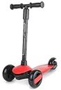 Crusty Kids Scooter Adjustable Kick Scooter for Children Adjustable 3 Wheels Outdoor Sport Ride Toys (Red)