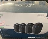NEW Arlo Ultra 2 4k Spotlight Camera Wire Free Security System 4 Pack - SEALED