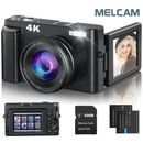 4K 48MP Digital Camera Vlogging Camera with 2 Rechargeble Batteries Photography