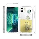 COPPAIRE Back Cover Compatible with iPhone 14 Plus Cover, Cream Liquid Coffee Floating Cup Silicone Case - Slim Back Cover with Printed Design - Starbuck Style, Hard Ultra Protective - Anti Shock