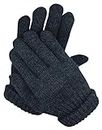 DIGITAL SHOPEE Winter Warm Men & Women Woolen Knitted Hand Gloves Free Size- (Charcoal Grey)