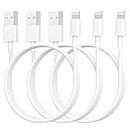 [Apple MFi Certified] iPhone Charger 6 ft 3 Pack, Lightning to USB Cable 6 Foot, Long Fast iPhone Charging Cables Cord for iPhone 14/13 Pro Max/12 Mini/11/XR/Xs/X/8/7/6/iPad Pro/Air/Mini-6 Feet White