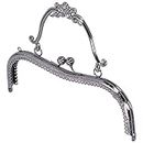 Retro Purse Frame, Lightweight Beautiful Retro Alloy 20.5cm Purse Frame Exquisite for Lock Bags for Hardware Accessories for DIY Handbags for Bags Accessories(Gun Ash B01-029—00551)