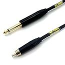 Sonic Plumber Black and Gold RCA to 6.35mm (1/4 inch) Jack Interconnect Cable with Cable Tie (5 meter)