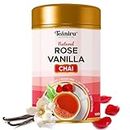 Teaniru, Rose Vanilla Chai - 100g | Flavoured Black Tea with Rose Petals and Vanilla Extract | Farm Fresh CTC Tea - 100% Natural chai | Premium Chai Patti in Reusable Tins - Serves 40 Cups