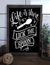 Lick The Spoon Kitchen Wooden Sign plaque Country Farmhouse,Home Decor