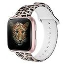 Wearlizer Stylish Silicone Band Compatible with Fitbit Versa Strap/Versa 2 / Versa Lite, Silicone Versa Bands Wristbands Straps Dressy Bracelet for Fitbit Versa 2 Bands for Women, Leopard