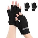 Jowfay Fingerless Gloves Winter Half Finger Gloves Warm Suede Driving Gloves Motorcycle Touch Screen Unisex Men Women One Size Sports Cycling Ski Strength Training Run