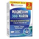 Forté Pharma - Magnésium 300 Marin | 300 Mg De Magnésium Marin - Stress, Fatigue, Anxiété, Surmenage, Irritabilité - Vitamine B6 - Anti-stress Naturel Pour Adulte | 56 Comprimés, 1/jour