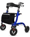8Inch Wheel Rollator Walkers for Seniors-Folding Rollator Walker with Seat and.