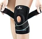 NEENCA Knee Brace with Side Stabilizers & Patella Gel Pads, Adjustable Compression Knee Support Braces for Knee Pain, Meniscus Tear,ACL,MCL,Arthritis, Joint Pain Relief,Injury Recovery-4 Sizes